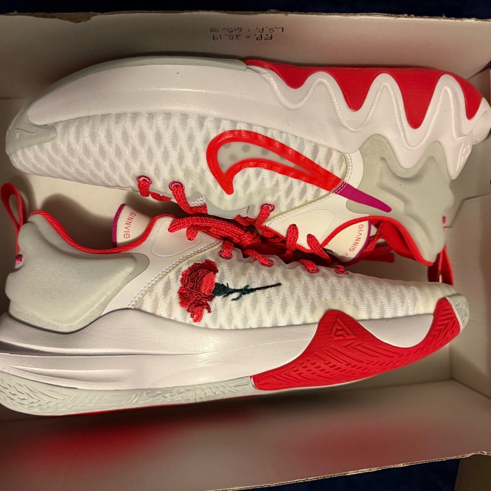 Nike White and Red Athletic Shoes